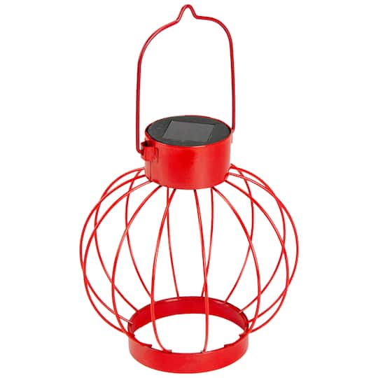6.5" Outdoor Hanging LED Solar Lantern with Handle By Northlight in Red | 6.5" x 6" | Michaels®